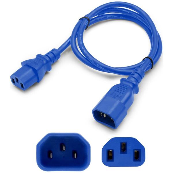 Add-On Addon 3Ft C13 To C14 14Awg 100-250V Blue Power Extension Cable ADD-C132C1414AWG3FTBE